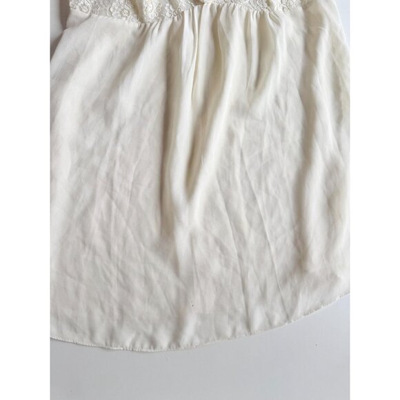 Vintage SECRET TREASURES Ivory Pearl Lace Chiffon Babydoll Slip Dress, Size L - Picture 9 of 13